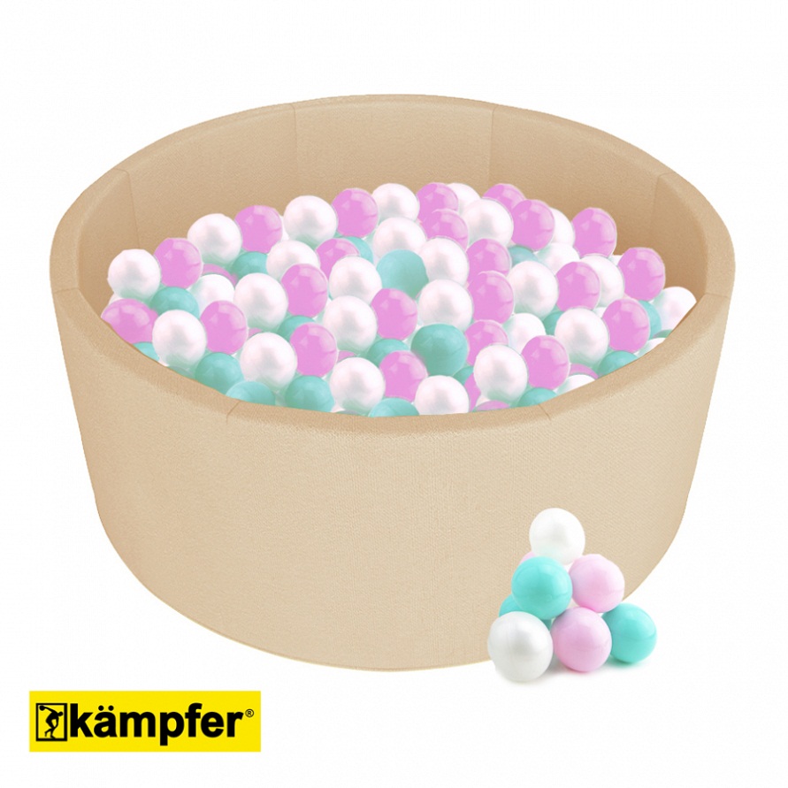 Детский сухой бассейн Kampfer - Pretty Bubble, цвет бежевый + 300 шаров  
